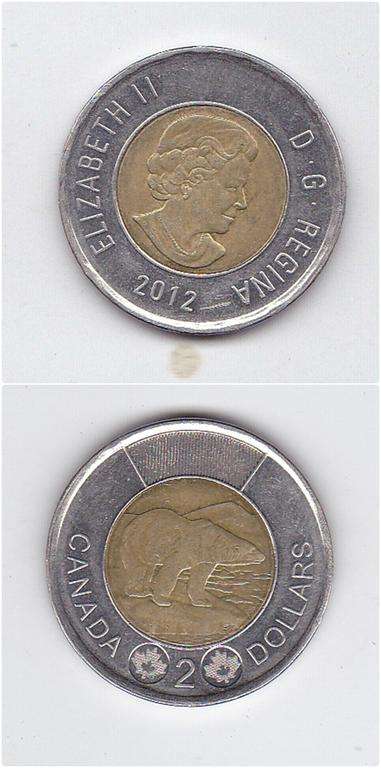 CANADA 2 DOLLARS 2012 HIGH GRADE BI-METAL