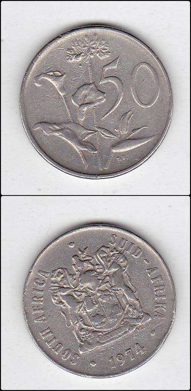 SOUTH AFRICA 50 CENTS 1974