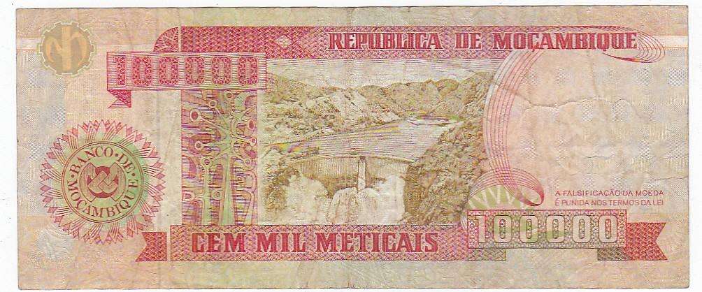 MOZAMBIQUE 100 000 METICAIS 1993