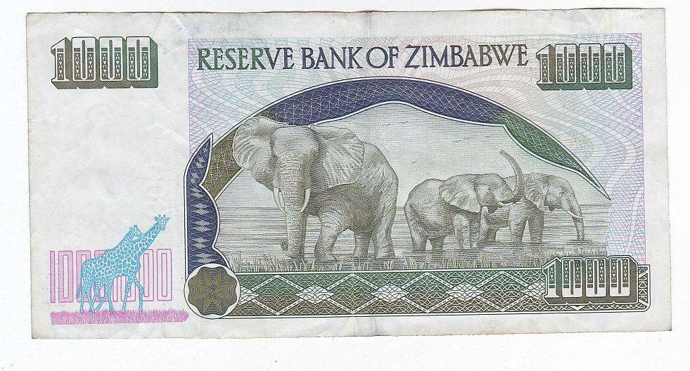 ZIMBABWE 1000 DOLLARS 2003 ELEPHANTS