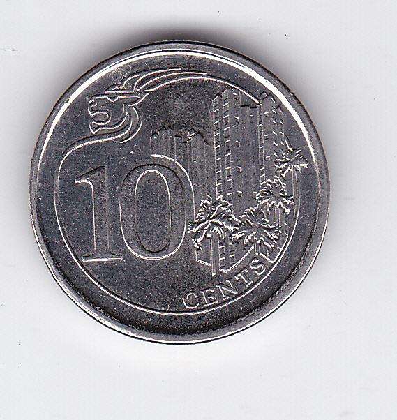 SINGAPORE 10 CENTS 2013 HIGH GRADE