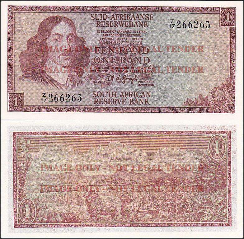 SOUTH AFRICA 1 RAND DE JONGH REPLACEMENT Z17 266263 AU
