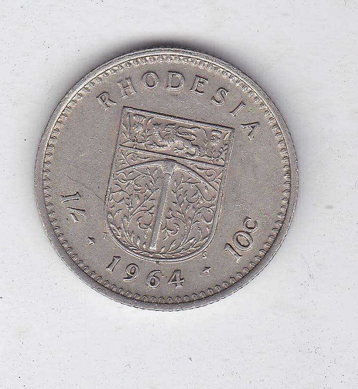 RHODESIA 10 CENTS 1964