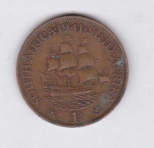 SOUTH AFRICA 1 PENNY 1941
