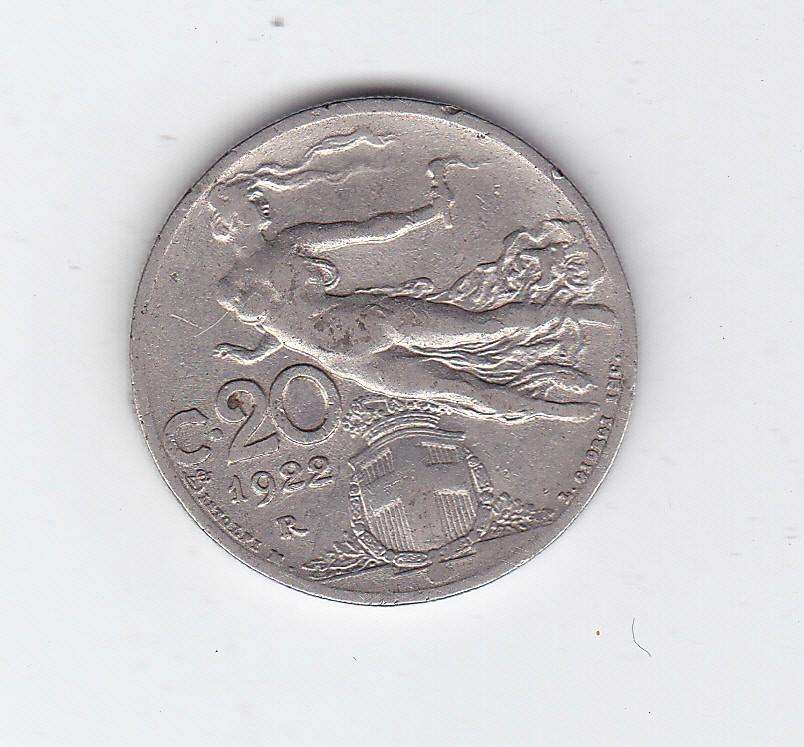 ITALY 20 CENTS 1922