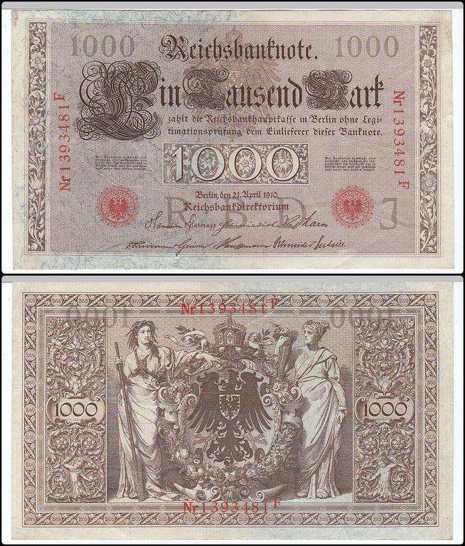 GERMANY 1000 MARK 21 APRIL 1910