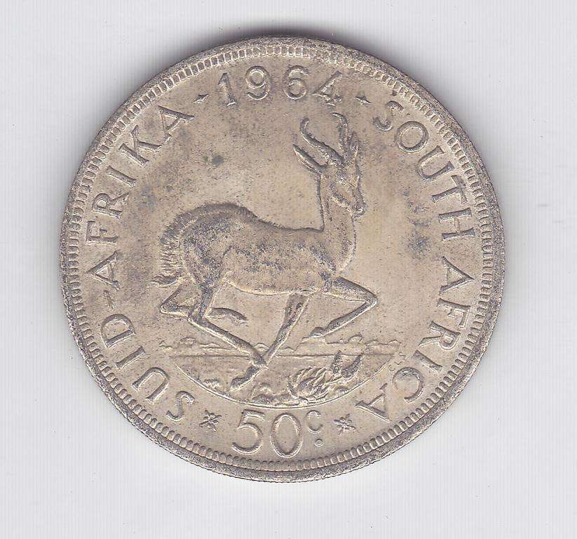 SOUTH AFRICA 50 CENTS 1964