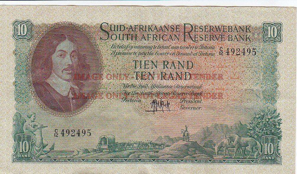 SOUTH AFRICA 10 RAND M.H. DE KOCK C12 492495 / 1961