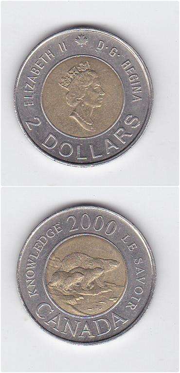 CANADA 2 DOLLARS POLAR BEAR 2000 BI-METAL