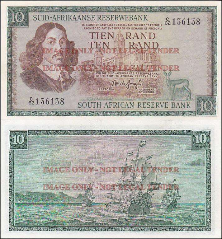 SOUTH AFRICA 10 RAND DE JONGH C62 136138