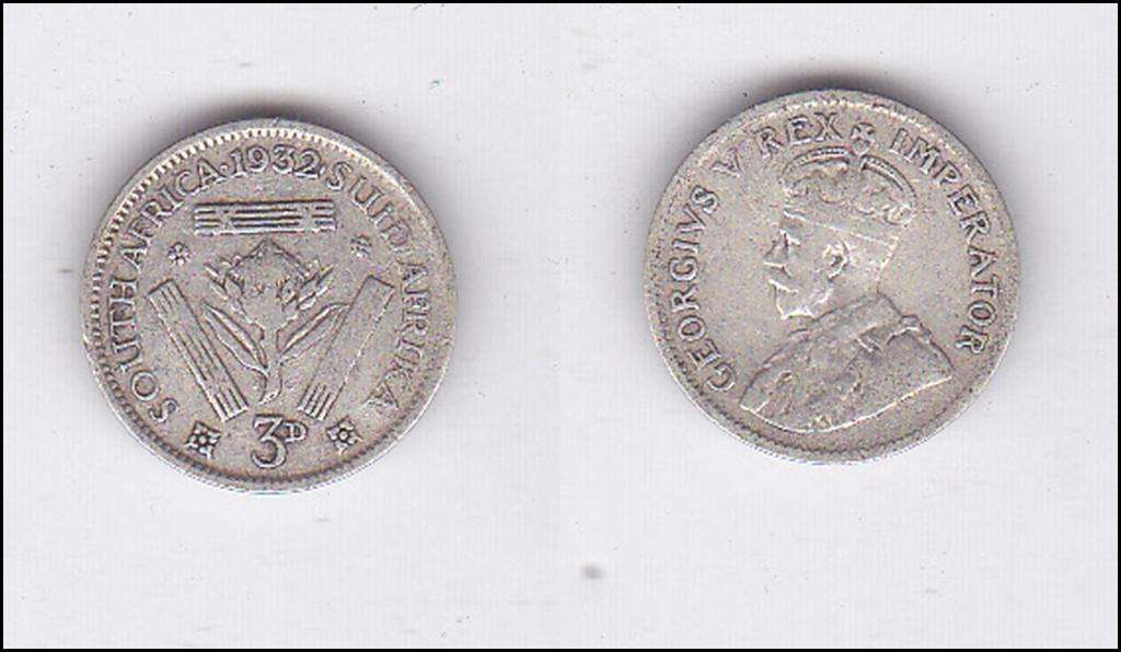 SOUTH AFRICA 3D 1932 SILVER