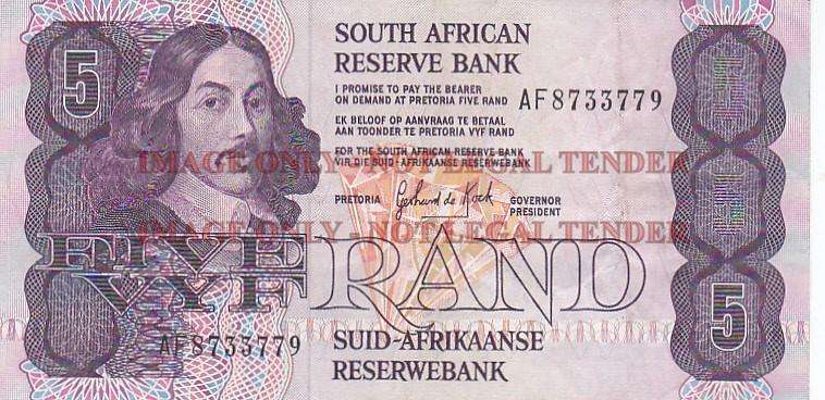 SOUTH AFRICA 5 RAND GERHARD DE KOCK AF8733779 / 1989