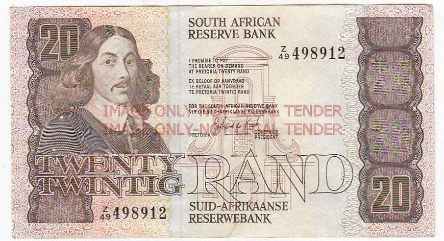 SOUTH AFRICA REPLACEMENT 20 RAND GERHARD DE KOCK Z49 498912