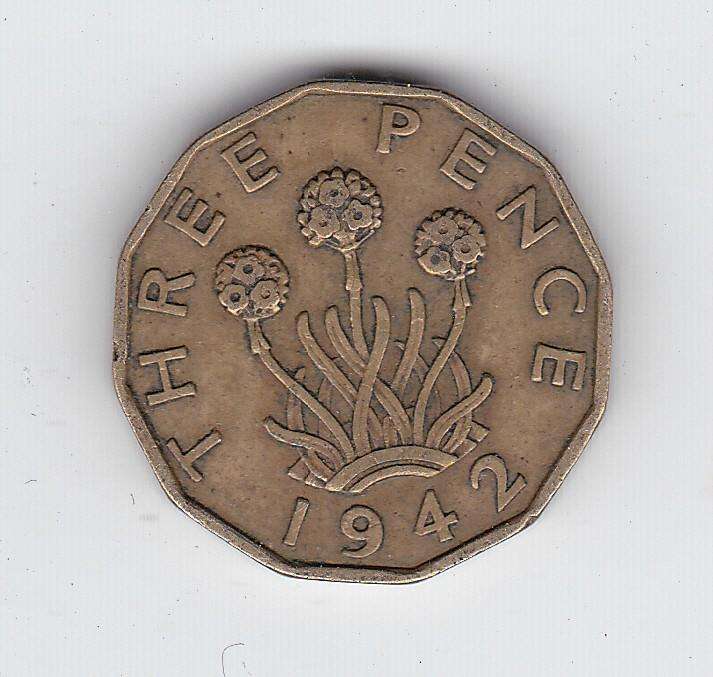 GREAT BRITAIN 3 PENCE 1942