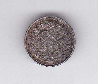 NETHERLANDS 10 CENTS 1941 SILVER