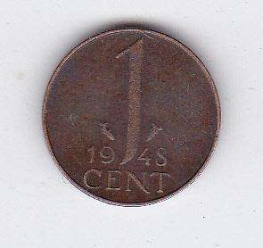 NETHERLANDS 1 CENT 1948