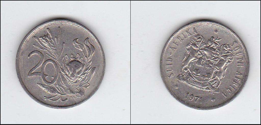SOUTH AFRICA 20 CENTS 1971