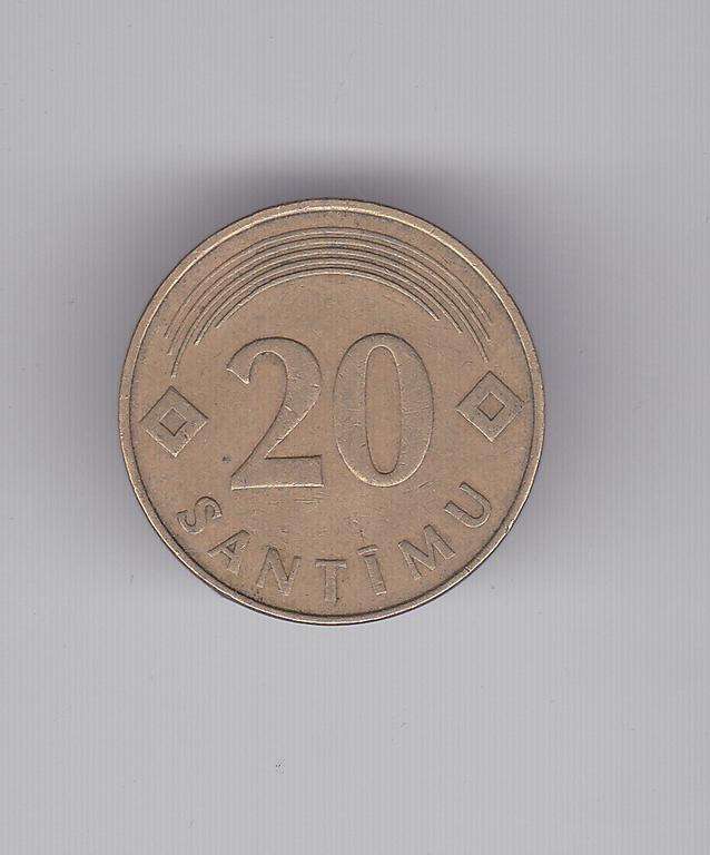 LATVIA 20 CENTS 1992