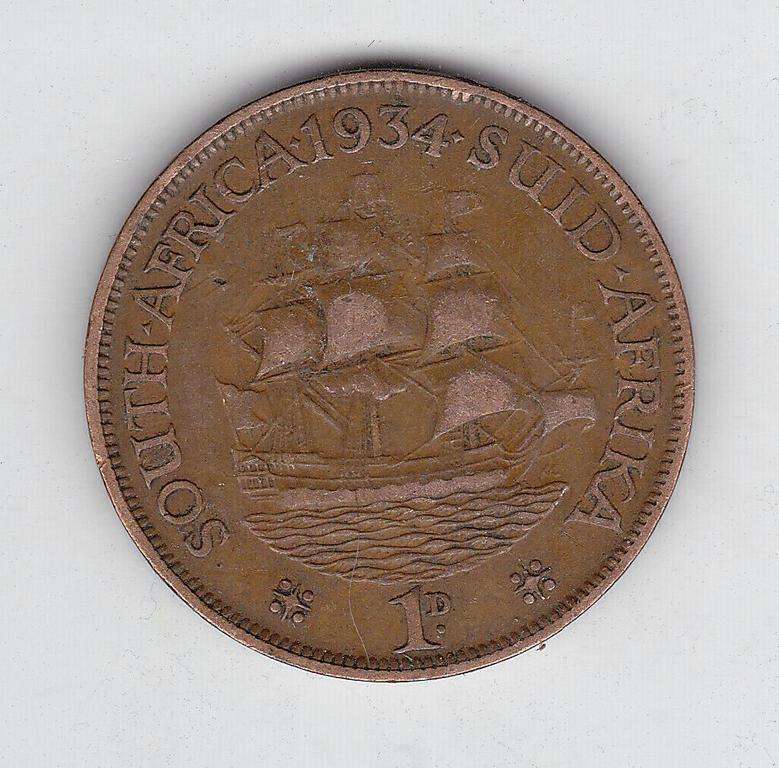 SOUTH AFRICA PENNY 1934