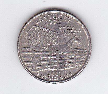 USA QUARTER DOLLAR KENTUCKY 2001