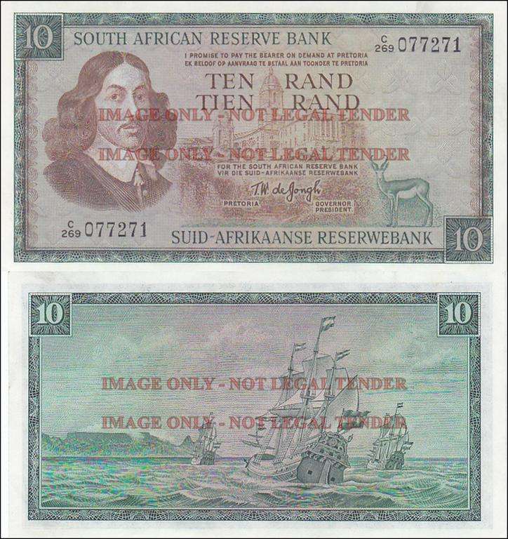 SOUTH AFRICA 10 RAND DE JONGH C269 077271 HIGH GRADE