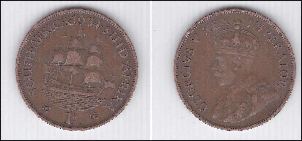 SOUTH AFRICA 1 PENNY 1934