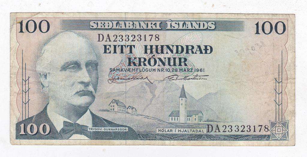 ICELAND 100 KRONOR 1961