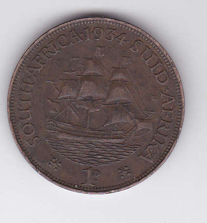 SOUTH AFRICA 1 PENNY 1934