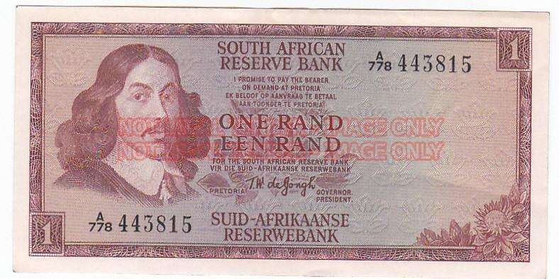ONE RAND T.W. DE JONGH A 778 443815