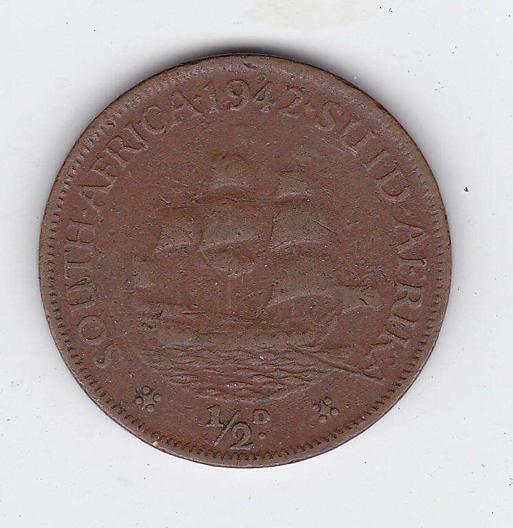 SOUTH AFRICA 1/2 PENNY 1942
