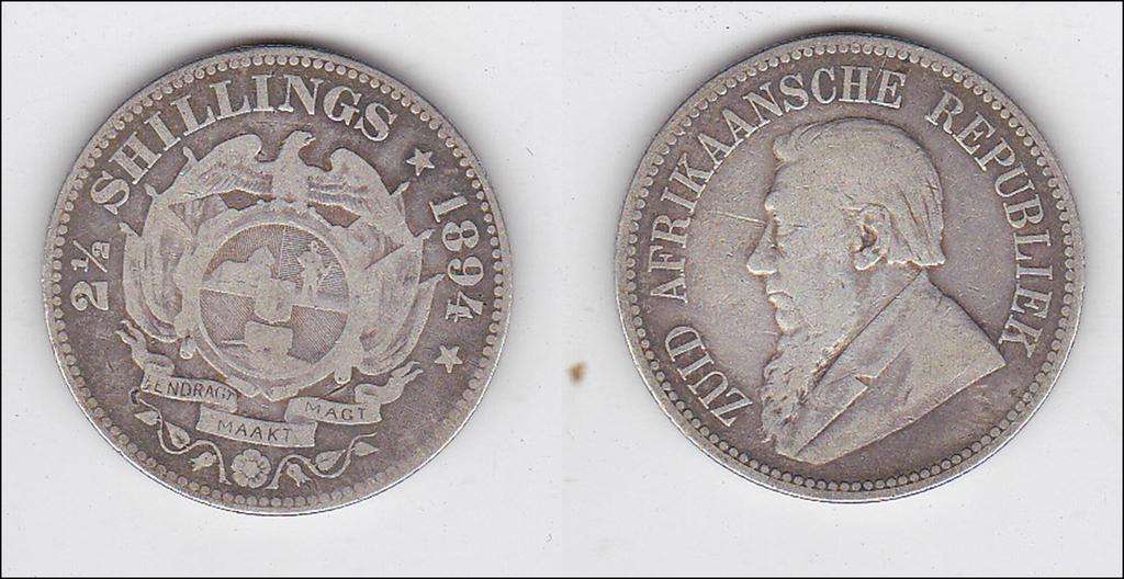 ZAR HALF CROWN 1894 SILVER
