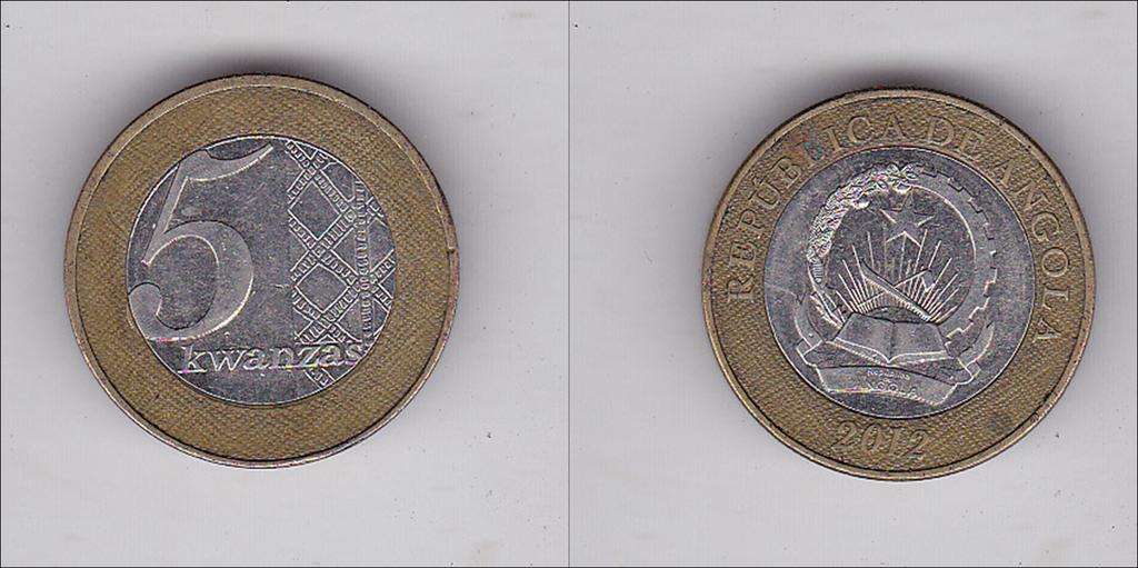 ANGOLA 5 KWANZAS 2012 BIMETAL