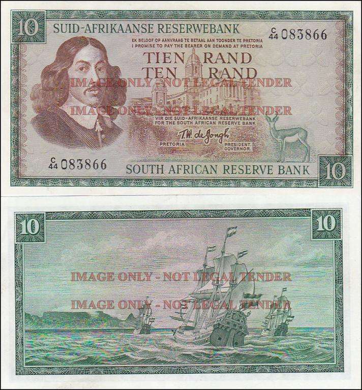 SOUTH AFRICA 10 RAND DE JONGH HIGH GRADE C44 083866