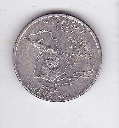 USA QUARTER DOLLAR MICHIGAN 2004 HIGH GRADE