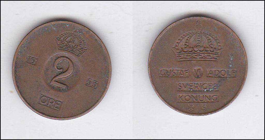 SWEDEN 2 ORE 1953