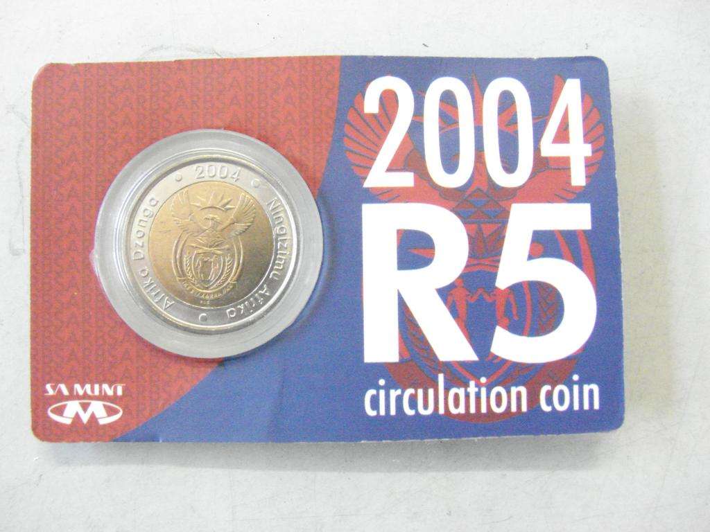 SOUTH AFRICA 5 RAND SA MINT ISSUE 2004 - IN CARD