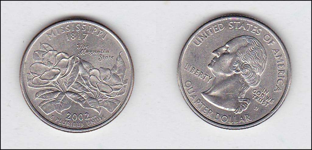 USA QUARTER MISSISSIPPI 2002 HIGH GRADE