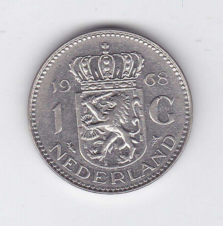 NETHERLANDS 1 GUILDER 1968 HIGH GRADE