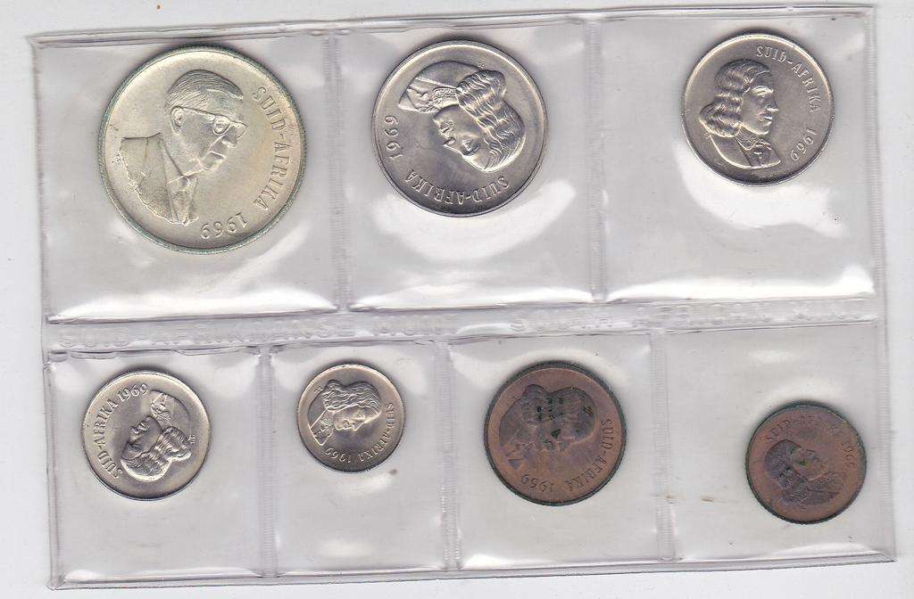 SUID AFRIKA MINT PACK 1969 SILVER 1 RAND