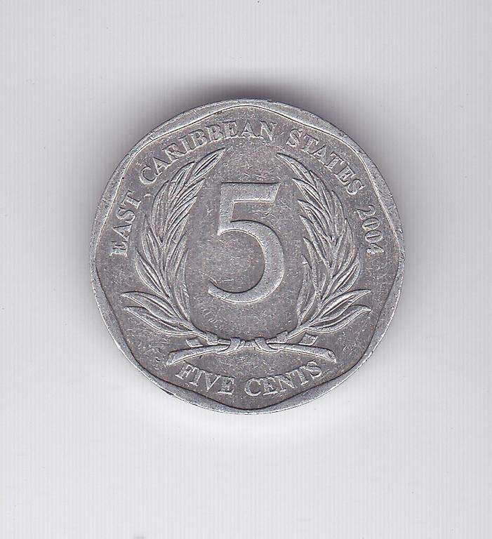 EAST CARIBBEAN STATES 2004 5 CENTS