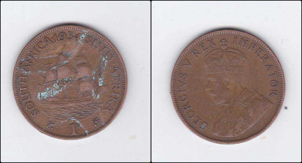 SOUTH AFRICA 1 PENNY 1934