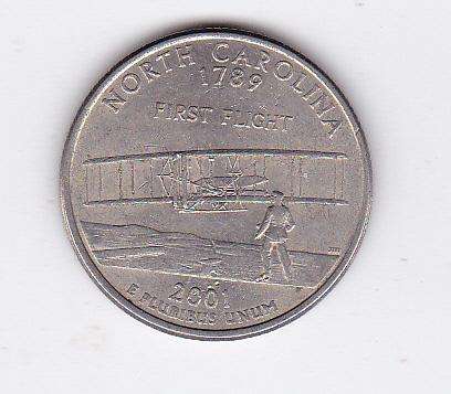 USA QUARTER DOLLAR NORTH CAROLINA 2001