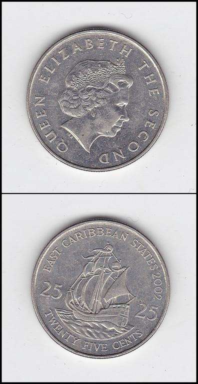 EAST CARIBBEAN STATES 25 CENTS 2002