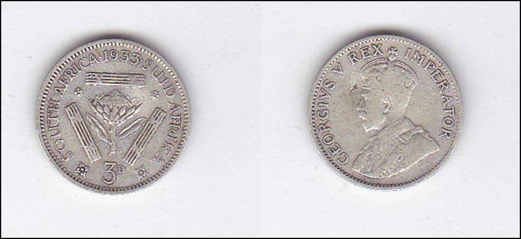 SOUTH AFRICA 3D 1933 SILVER