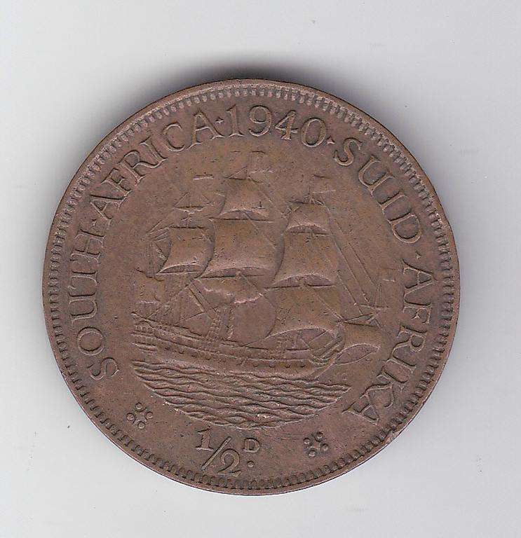 SOUTH AFRICA 1/2 PENNY 1940
