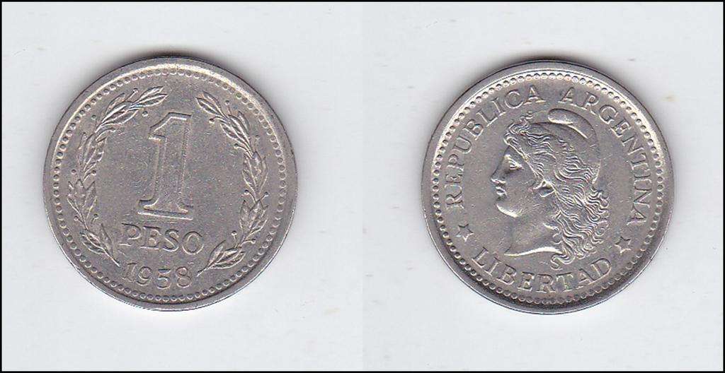 ARGENTINA 1 PESO 1958 HIGH GRADE