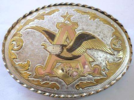 Yellow and red gold belt buckle