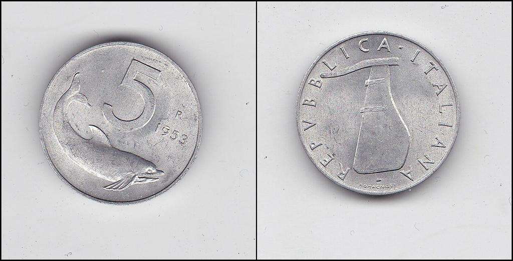 ITALY 5 LIRE 1953