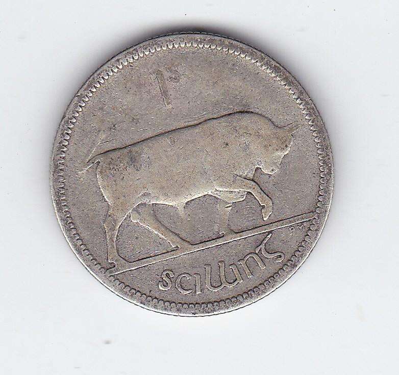 IRELAND 1 SHILLING 1928 SILVER