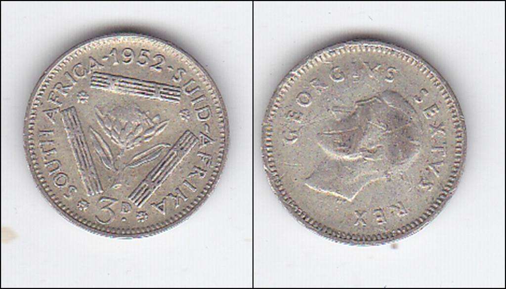 SOUTH AFRICA 3D 1952 SILVER
